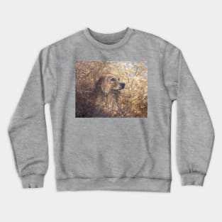 Golden Retriever Vintage Oil on Canvas Painting Crewneck Sweatshirt